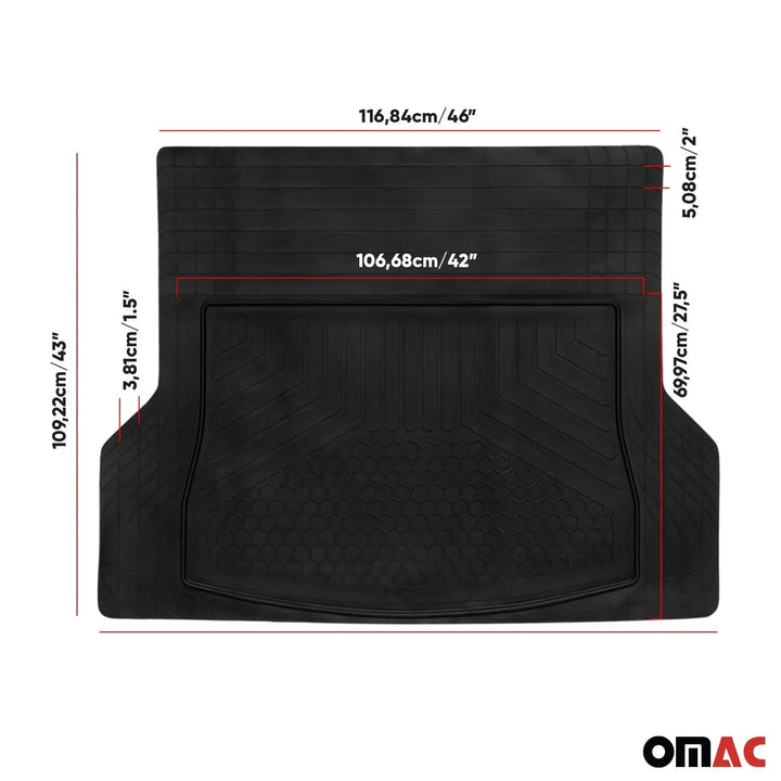 Toyota Tundra Universal Cargo Mat Liner Waterproof Rubber Black 1Pc