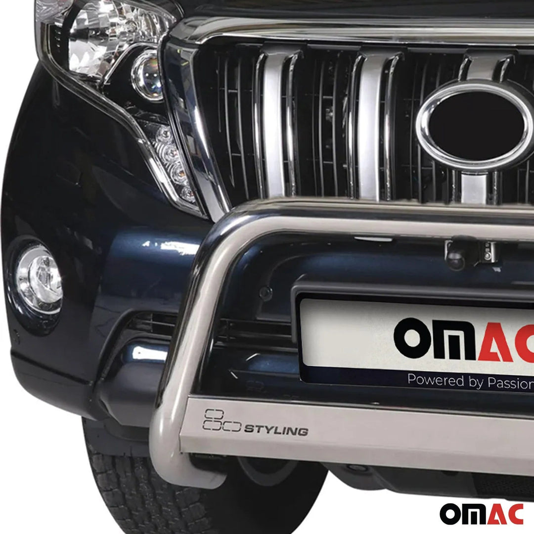 OMAC USA Bull Bar Push Front Bumper Grille Silver 1 Pc for GX460 (2014-2019)