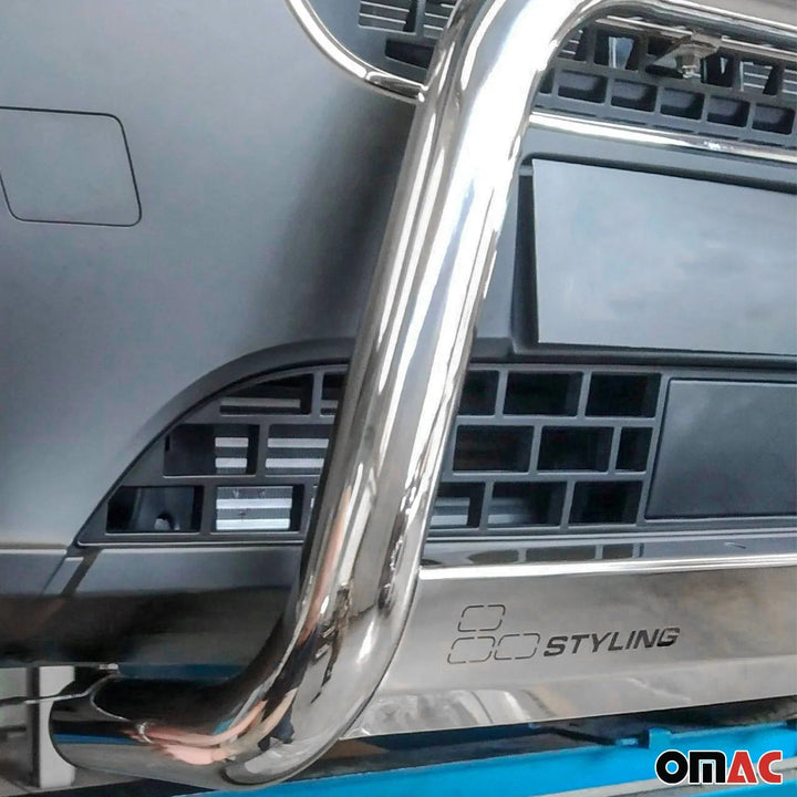OMAC USA Bull Bar Push Front Bumper Grille Silver 1 Pc for GX460 (2014-2019)