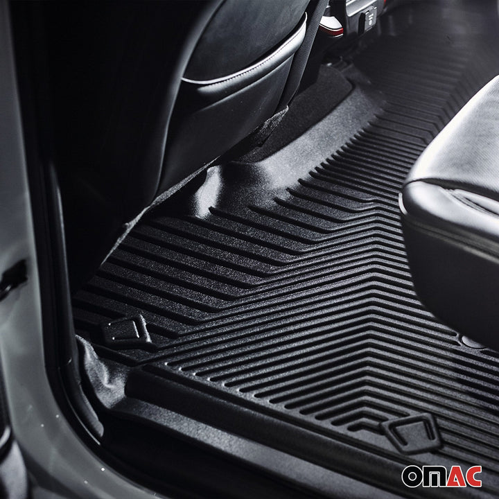 2019-2025 Toyota RAV4 Gas Premium Floor Mats Liners First and Second Row Set Black