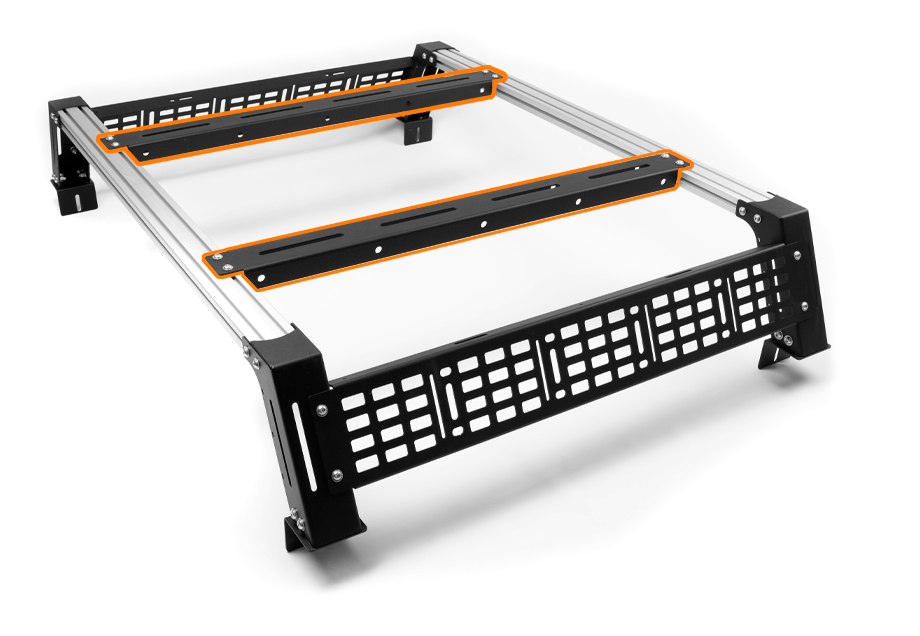Cali Raised LED Overland Bed Rack Top MOLLE Panel