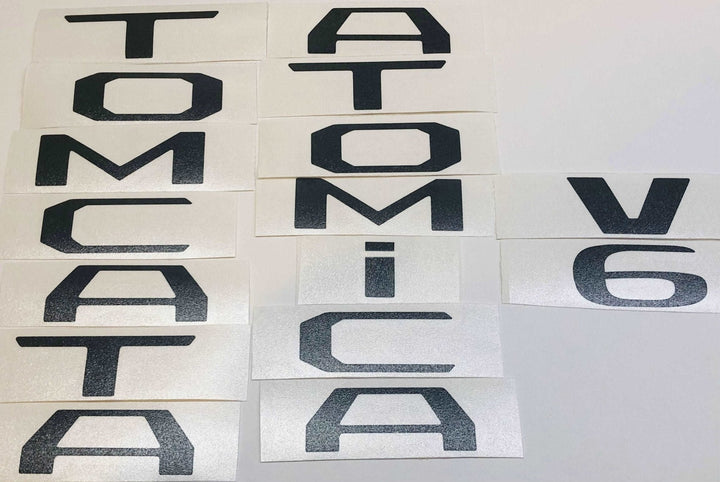 TVD Vinyl Decals Premium Cast Matte Black Vinyl Decal Letter Inlays Emblems for Tacoma (2016-2023)