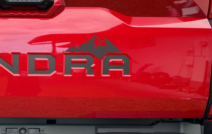 TVD Vinyl Decals Premium Cast Matte Black Vinyl Decal Mountain Tailgate for Tundra (2014-2026)
