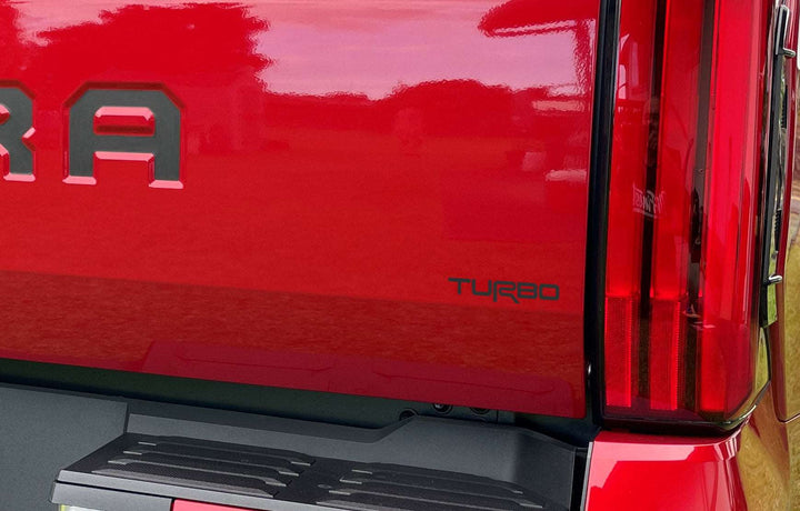 TVD Vinyl Decals Premium Cast Matte Black Vinyl TURBO Decals