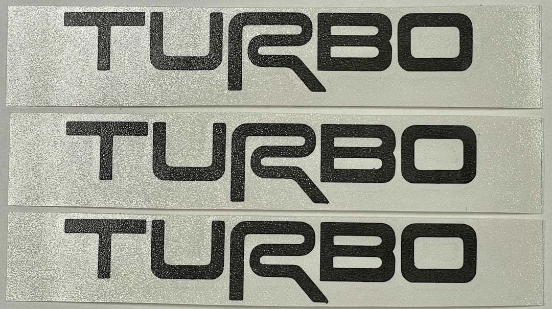 TVD Vinyl Decals Premium Cast Matte Black Vinyl TURBO Decals
