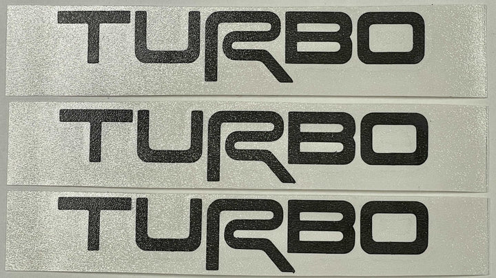 TVD Vinyl Decals Premium Cast Matte Black Vinyl TURBO Decals