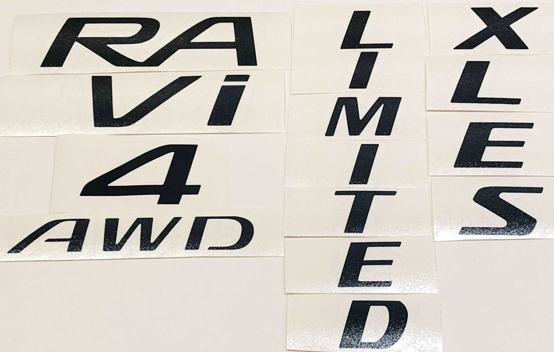 Premium Cast Vinyl Decal Letter Inlays for 2013-2025 RAV4 Rear Door