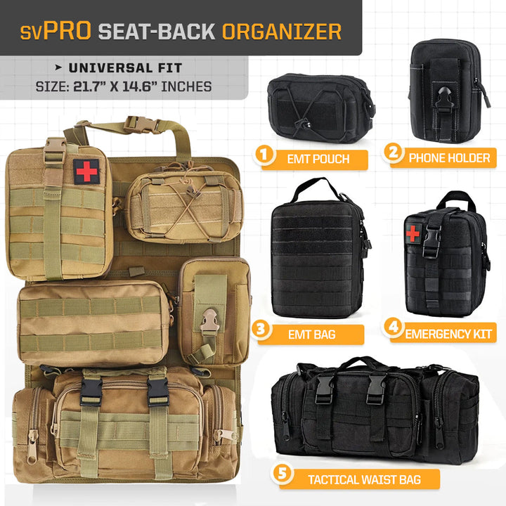 Skullvibe Tactical MOLLE Seat Organizer Full Set