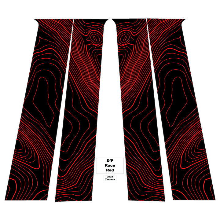 Topographic B Pillar Overlays - 2024+ Tacoma Double Cab / 2025+ 4Runner