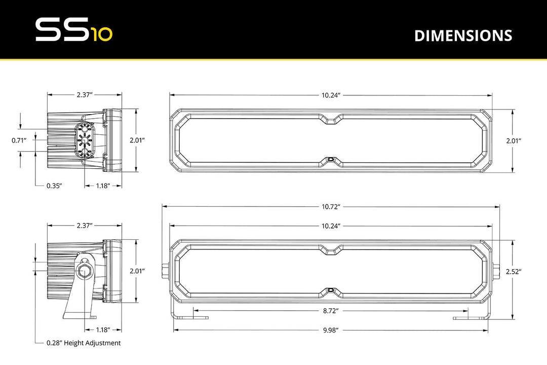 Diode Dynamics SS10  White LED Light Bar (one)