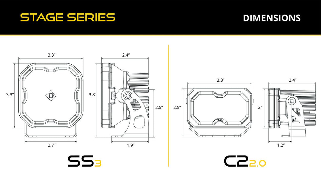 Diode Dynamics Stage Series Backlit Ditch Light Kit for 4Runner (2010-2024)