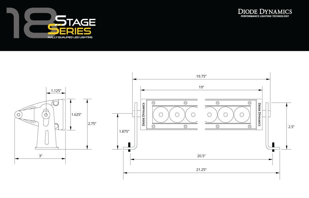 Diode Dynamics Stage Series 18" White Classic Light Bar