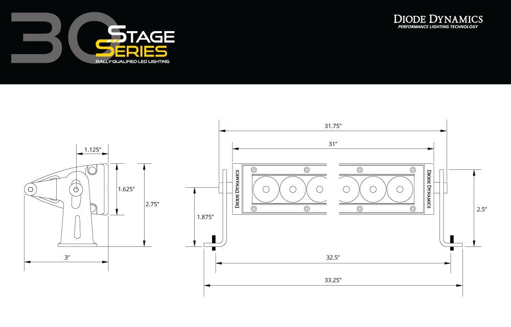 Diode Dynamics Stage Series 30" White Classic Light Bar