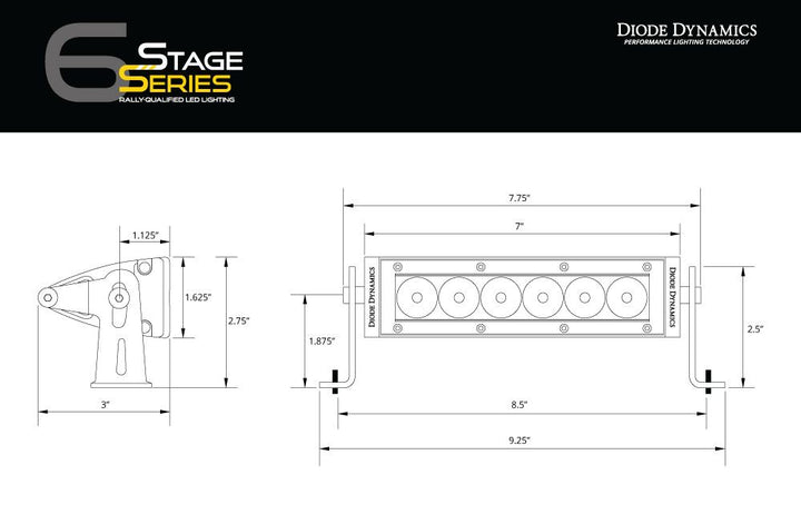 Diode Dynamics Stage Series 6" SAE Amber Classic Light Bar (one)