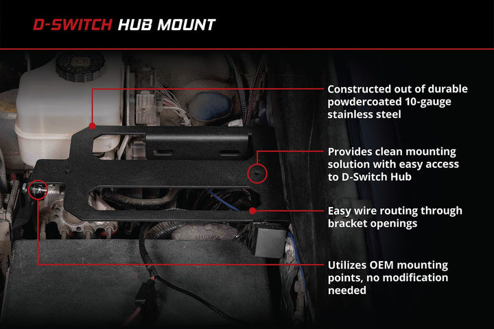 Diode Dynamics D-Switch Hub Mounting Kit for Tacoma (2016-2023)