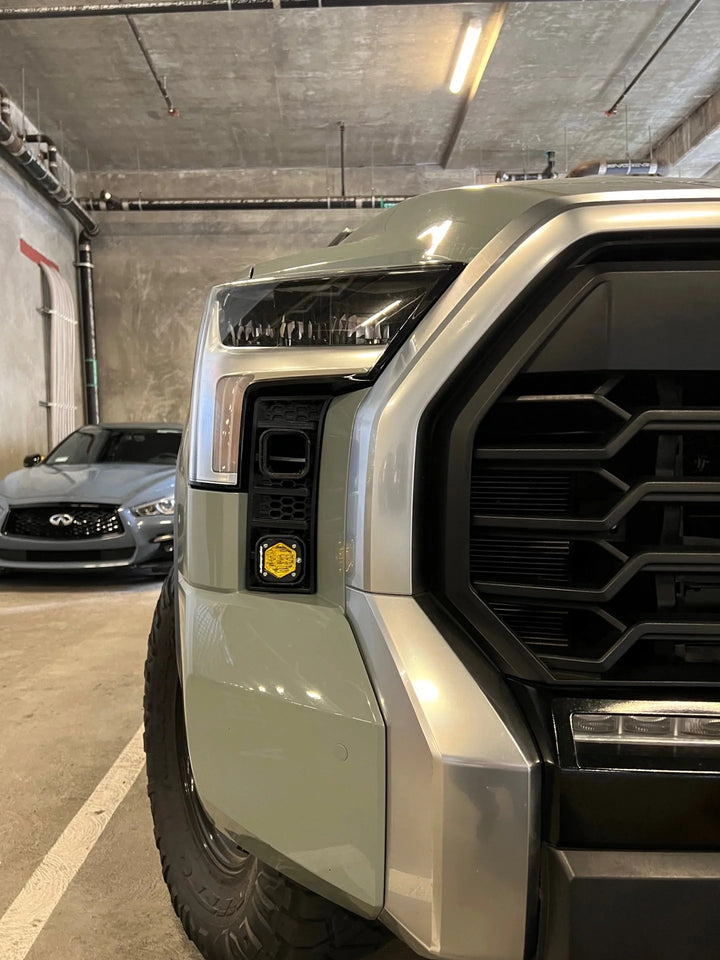 Baja 686 Industries LLC Led vent cover (ASA Matte Black) + Baja Designs S1 Double (4 LED PODS) for Tundra (2022+)