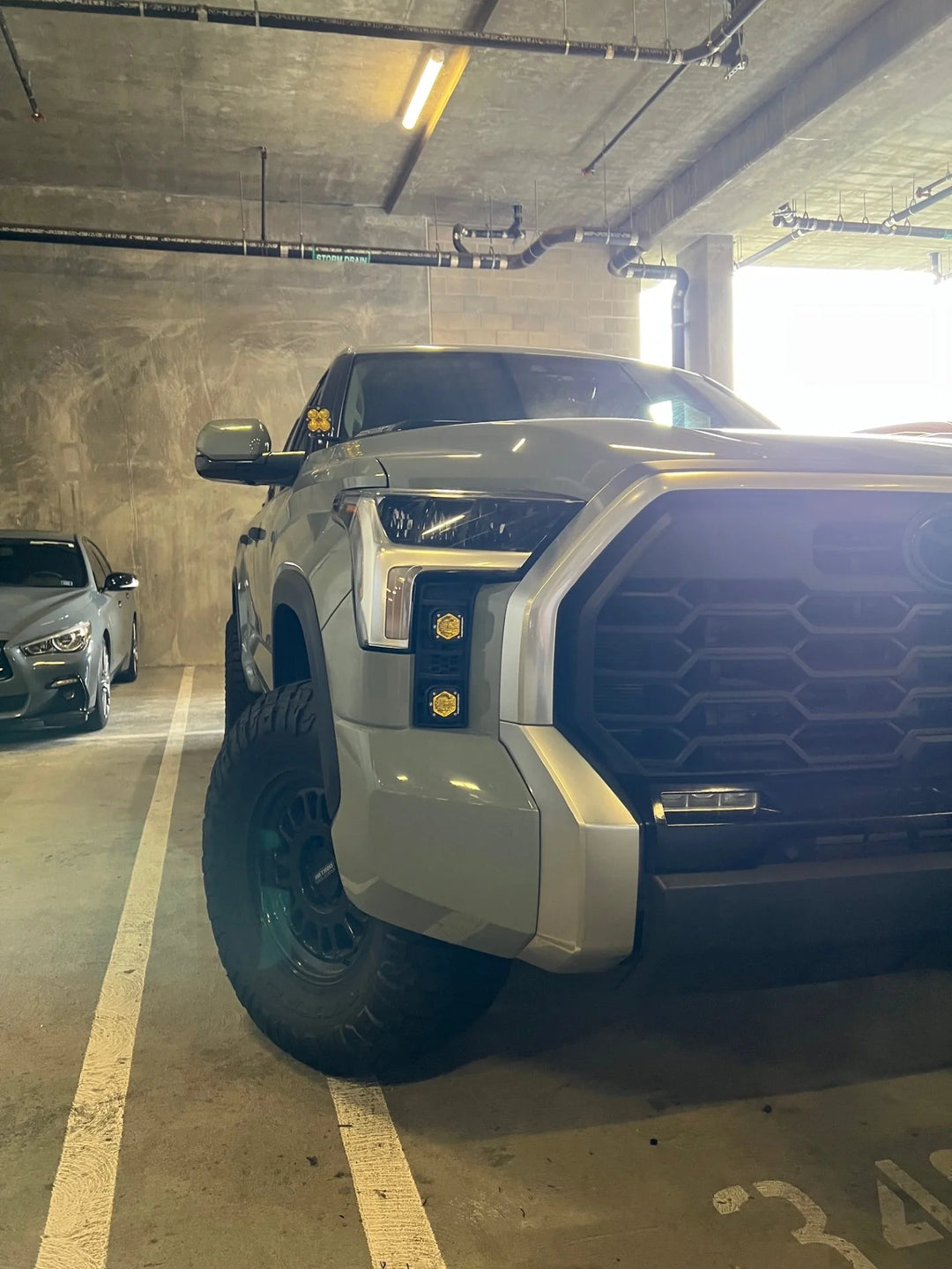 Baja 686 Industries LLC Led vent cover (ASA Matte Black) + Baja Designs S1 Double (4 LED PODS) for Tundra (2022+)