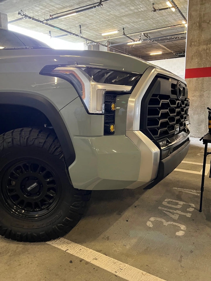 Baja 686 Industries LLC Led vent cover (ASA Matte Black) + Baja Designs S1 Double (4 LED PODS) for Tundra (2022+)