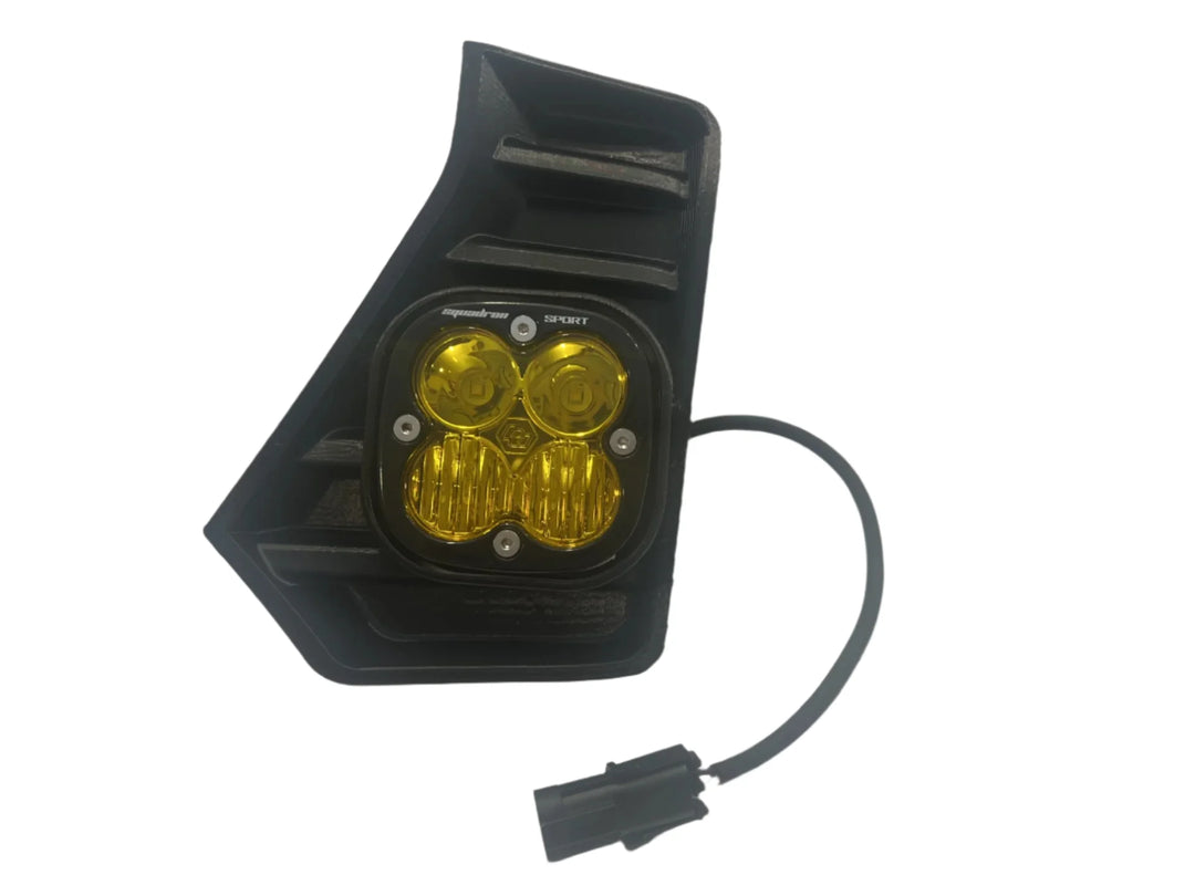 Baja 686 Industries LLC Led vent cover (ASA Matte Black)+ Squadron SAE LED Auxiliary Light Pod Pair for Tacoma (2024+)