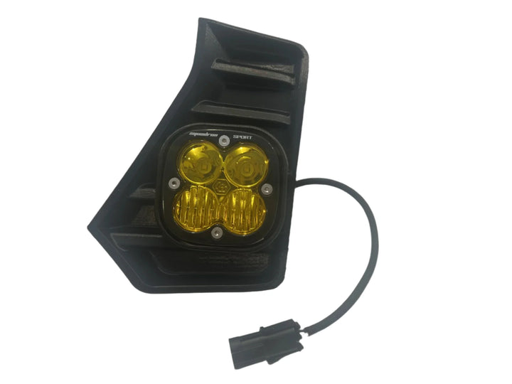 Baja 686 Industries LLC Led vent cover (ASA Matte Black)+ Squadron SAE LED Auxiliary Light Pod Pair for Tacoma (2024+)