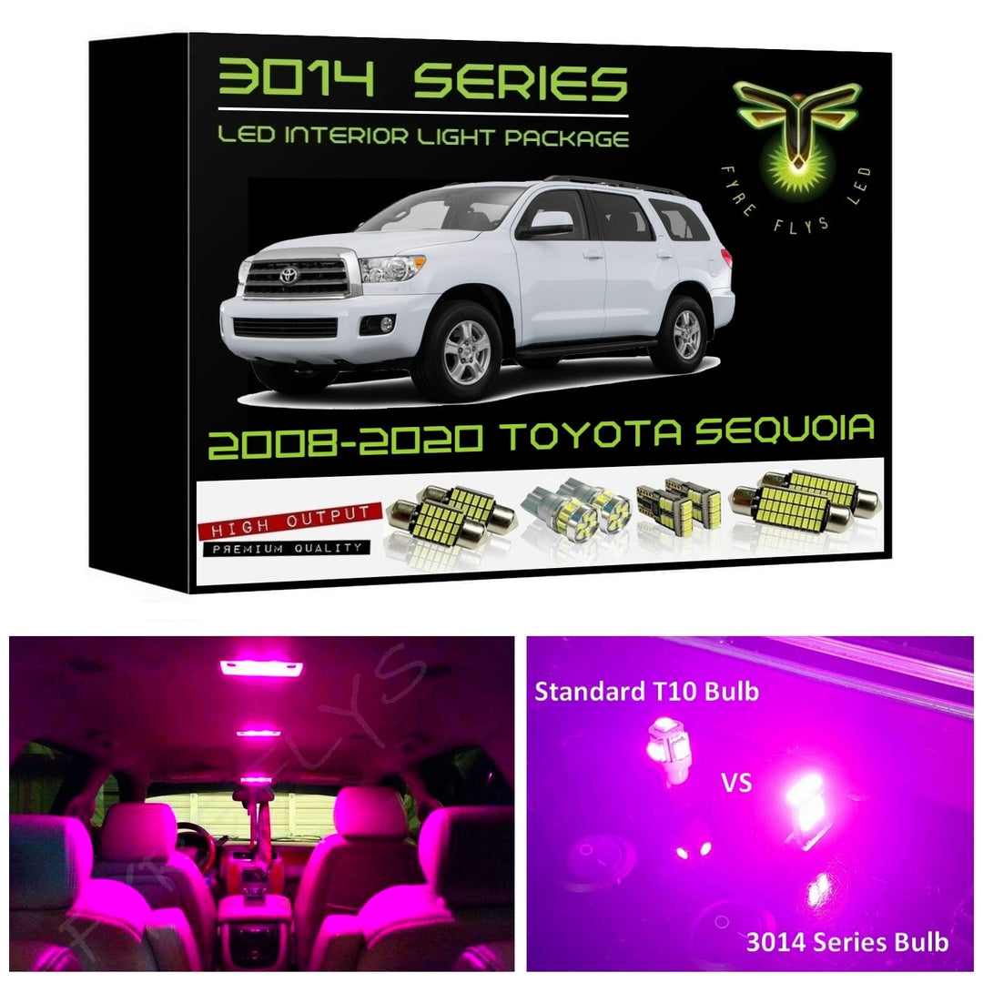 2008-2022 Toyota Sequoia Super Bright 3014 Series LED interior light kit