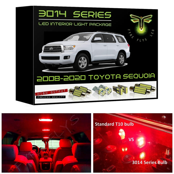 2008-2022 Toyota Sequoia Super Bright 3014 Series LED interior light kit